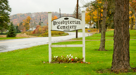 Garland Presbyterian cemetery sign