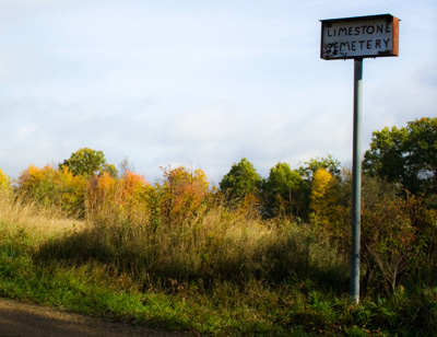 Limestone Cemetery sign