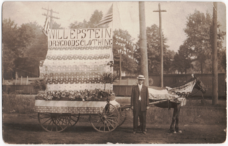 Postcard of street scene in Sheffield, dated July 4, 1912