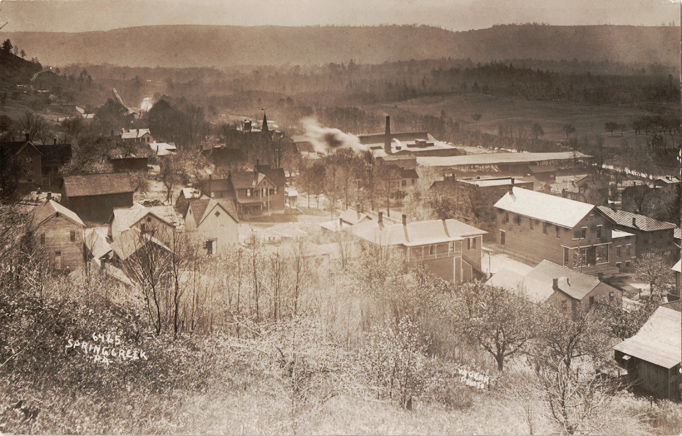Postcard showing view of Spring Creek