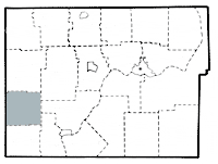 Map showing Eldred township in Warren county