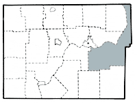 Map showing Mead township in Warren county