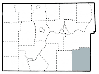 Map showing Sheffield township in Warren County